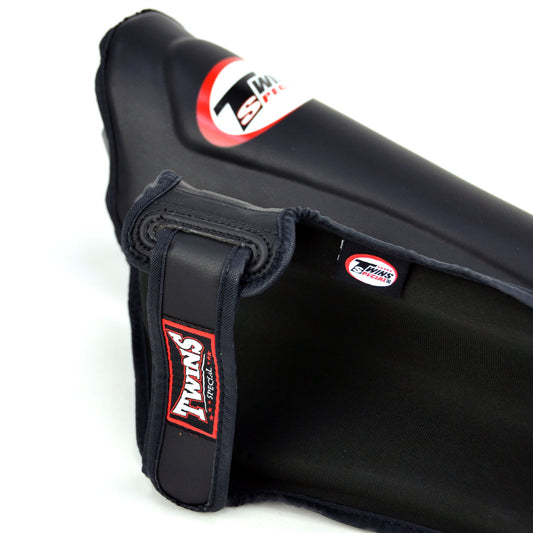 Twins Black Double Padded Shin Guards - NEW