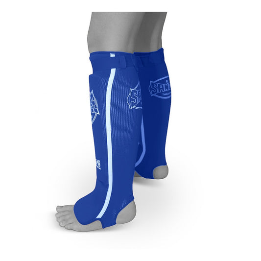 Sandee Competition Muay Thai Cotton Shin Pads - Blue