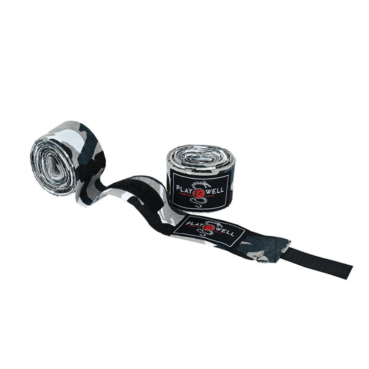 Boxing Elasticated Cotton Grey Camo Hand Wraps - 4M