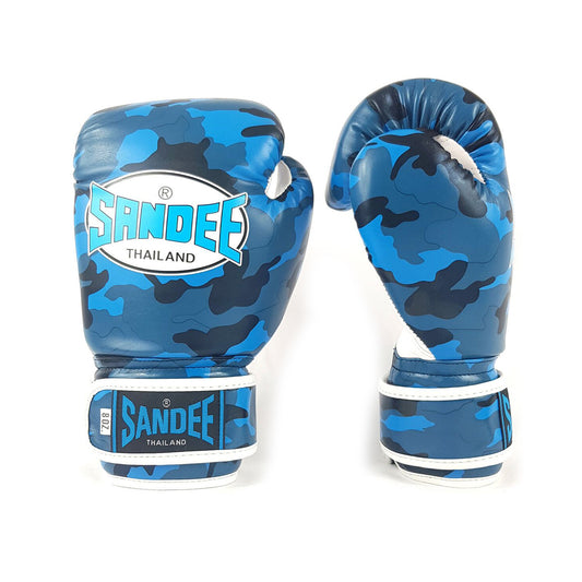 Sandee Authentic Kids Camo Boxing Gloves - Blue