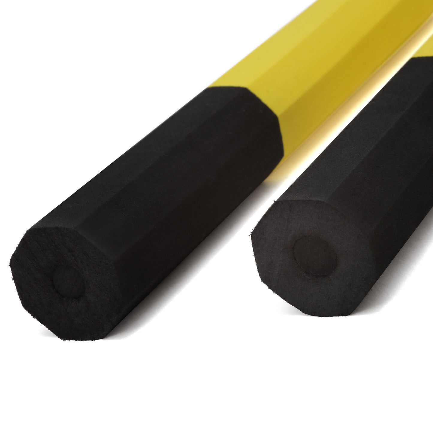 NR-012b: Octagonal Dense Foam Nunchaku Yellow/Black - 10"
