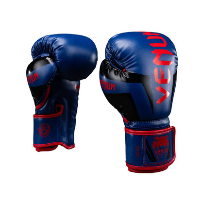 Venum Elite Boxing Gloves - Deep Blue/Red