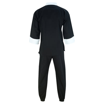 Adults Kung Fu Elite Microfibre Suit - Black/White