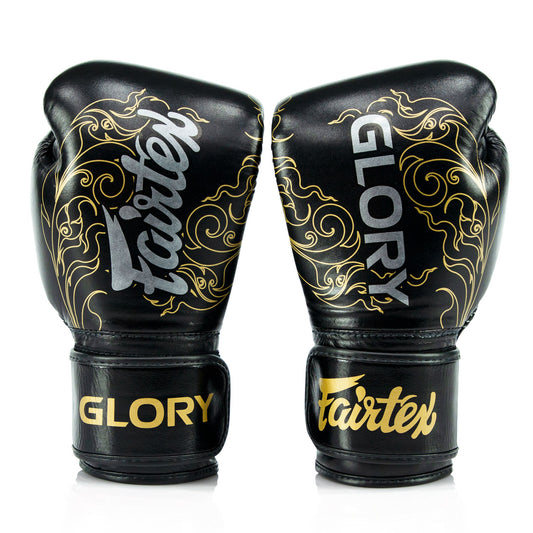 Fairtex BGVG3 X Glory Leather Black Boxing Gloves  - NEW