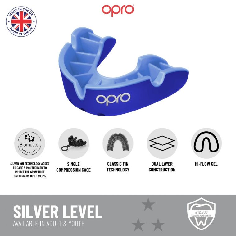 Opro UFC Kids Silver Self Fit Mouth Guard - Black