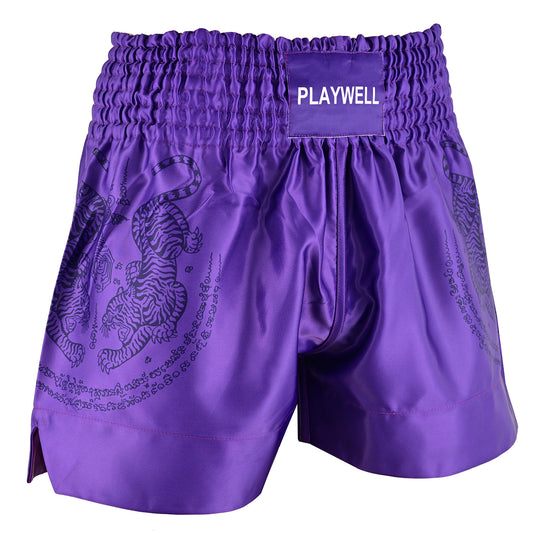 Twin Tiger Satin Muay Thai Competition Fight Shorts  - Purple