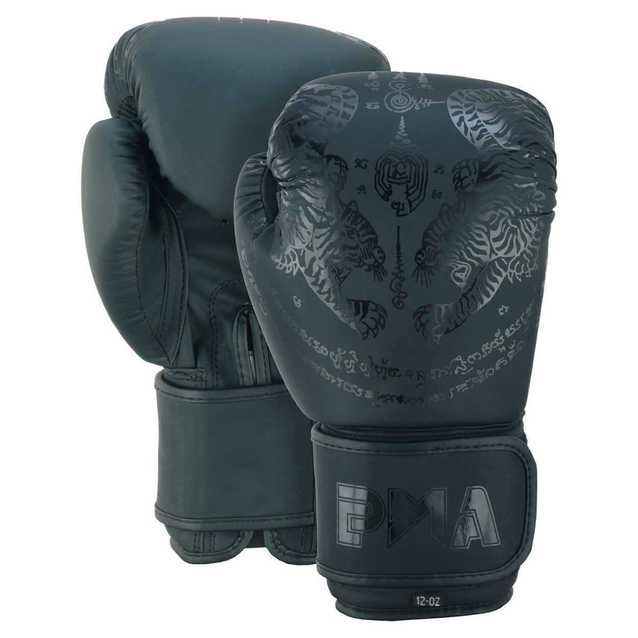 PMA Twin Tigers Muay Thai Boxing Gloves & Shin Pads Set - Black
