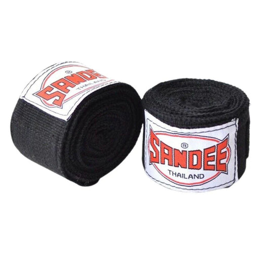 Sandee Muay Thai Black Childrens Boxing Hand Wraps 2.5M