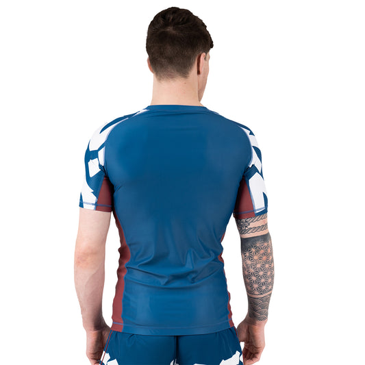 Scramble Baka Short Sleeve Rash Guard - Blue