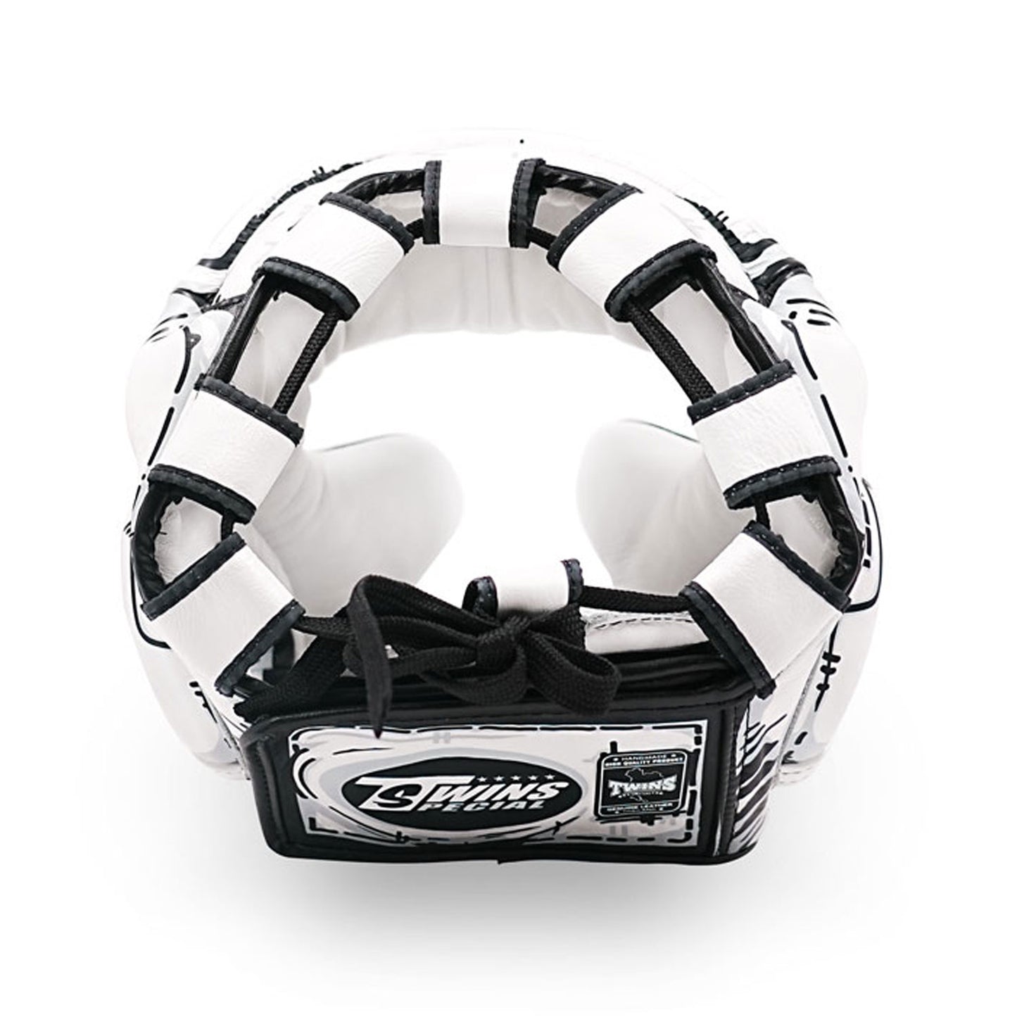 Twins HGL3 White Leather Sparring Comic Head Guard