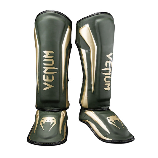 Venum Muay Thai Stand Up Elite Shin Guards - Khaki