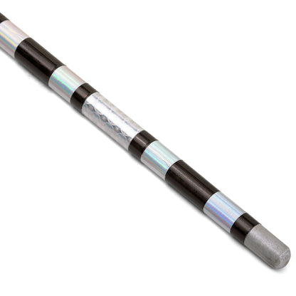 Chrome Competition Silver/Black Lotus Wood Bo Staff - 60 Inches