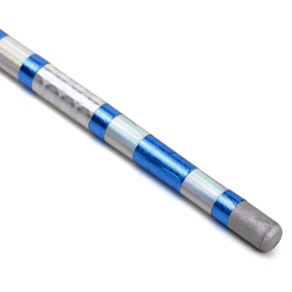 Chrome Competition Silver/Blue Lotus Wood Bo Staff - 60" Inches