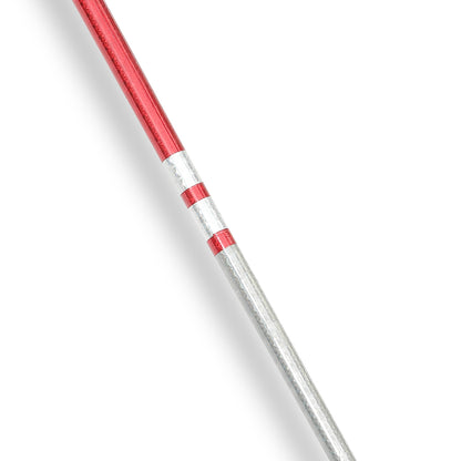 Chrome Competition Silver/Red Lotus Wood Bo Staff - 60 Inches