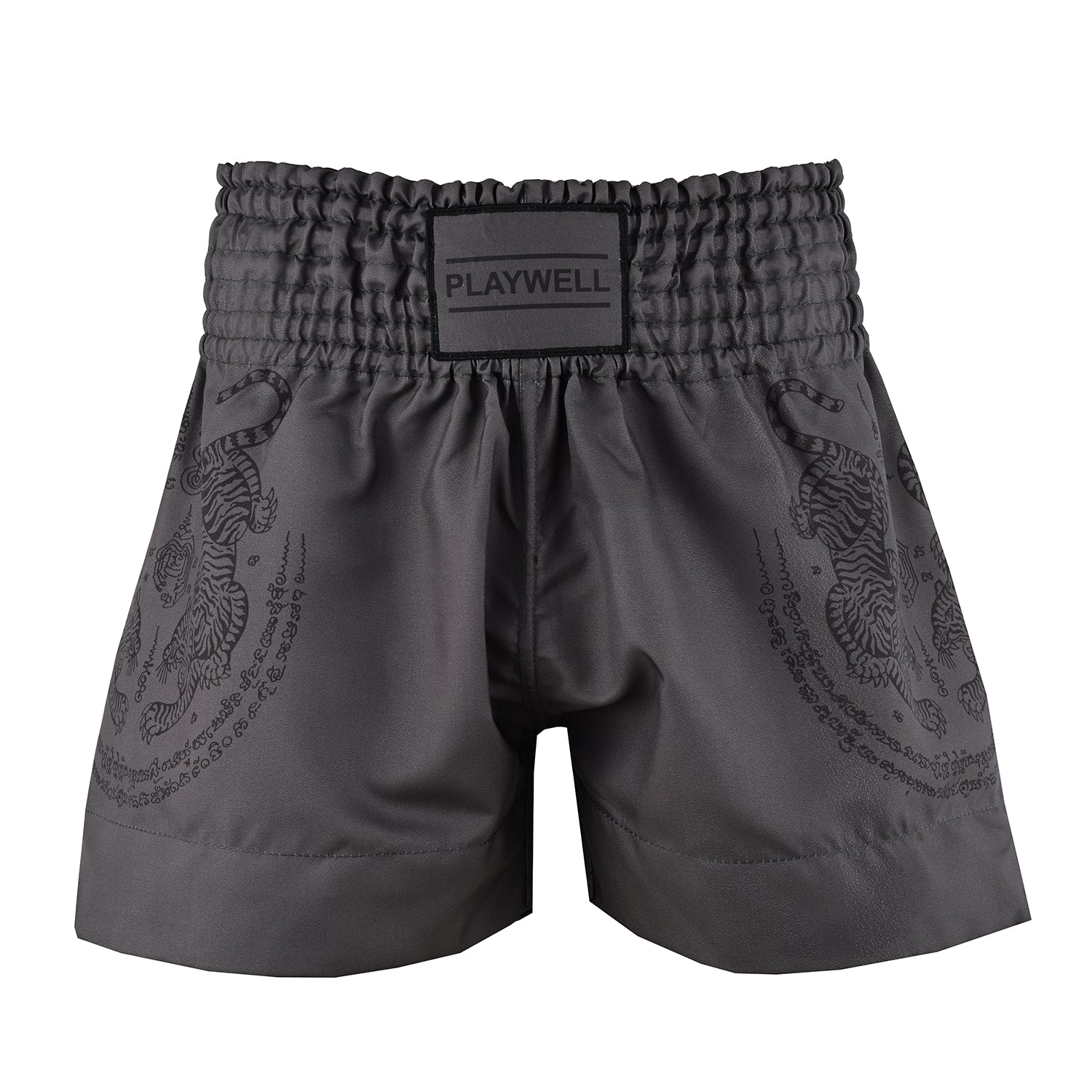 Twin Tiger Satin Muay Thai Competition Fight Shorts  - Grey