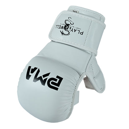 Playwell MMA Sparring 7oz Fight Gloves - Ice White
