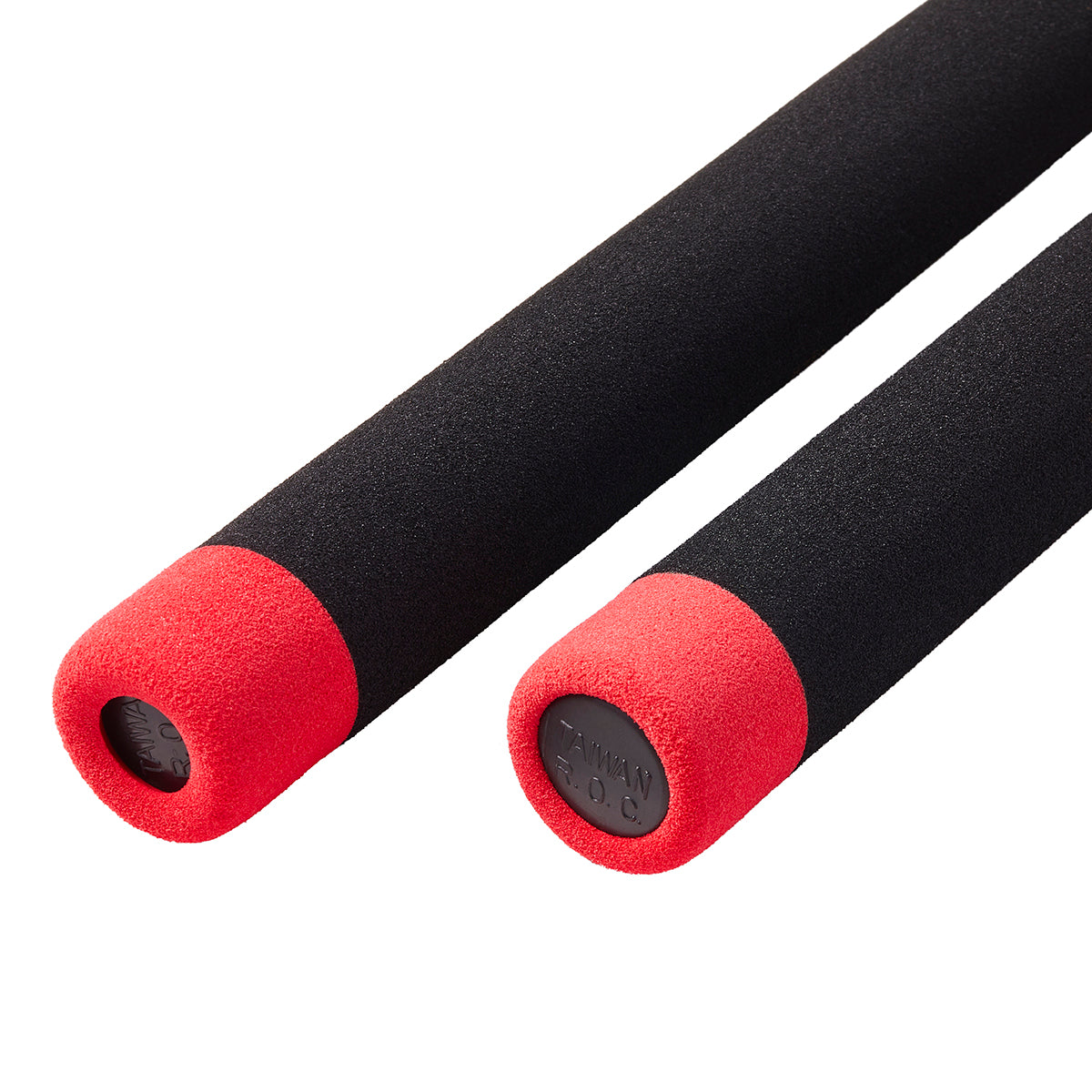 NR-028B: Foam Nunchaku W/ Metal B.B  All Black W/ Red Tips