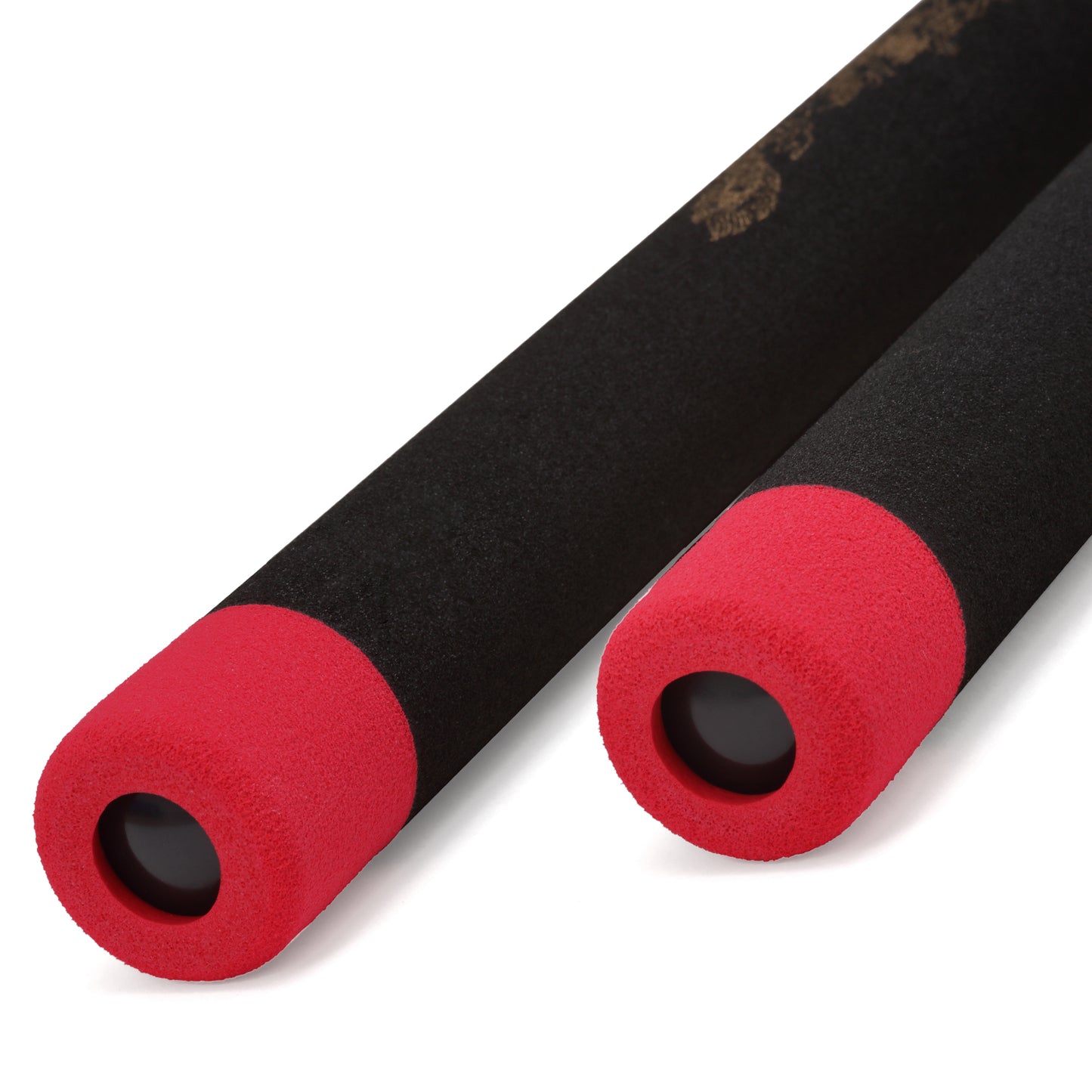 NR-005c: Foam Nunchaku with Cord Black Dragon With Red Tips