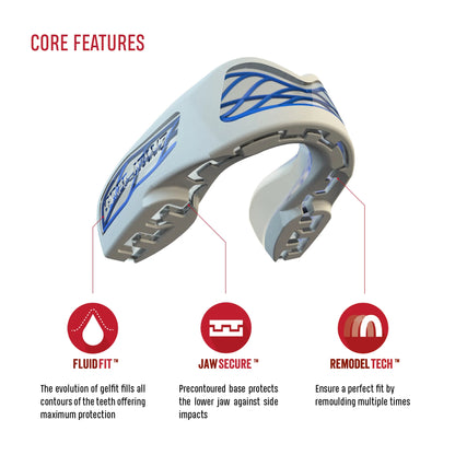 SAFEJAWZ Nitro Series Self Fit Mouthguards - White