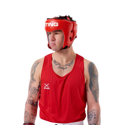 Sting Competition Approved Boxing Open Face Head Guard 2:0 Red